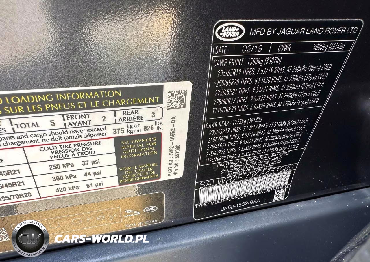 2019 Land Rover Range Rover Sport Hse VIN:SALWR2RV3KA851080 - 10