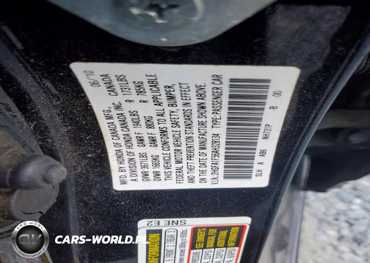 2010 Honda Civic Lx VIN:2HGFA1F56AH328134 - 12