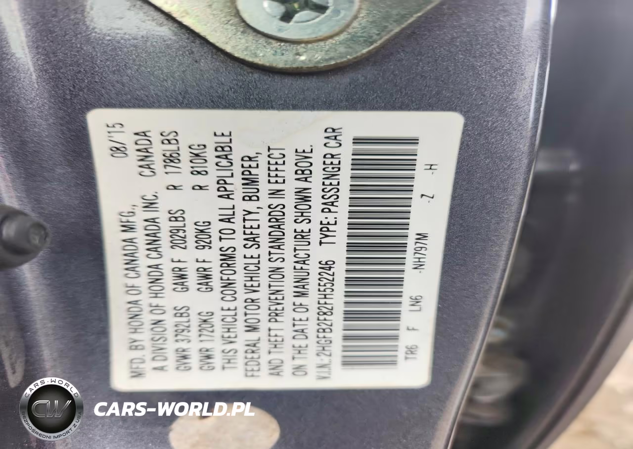 2015 Honda Civic Ex VIN:2HGFB2F82FH552246 - 12