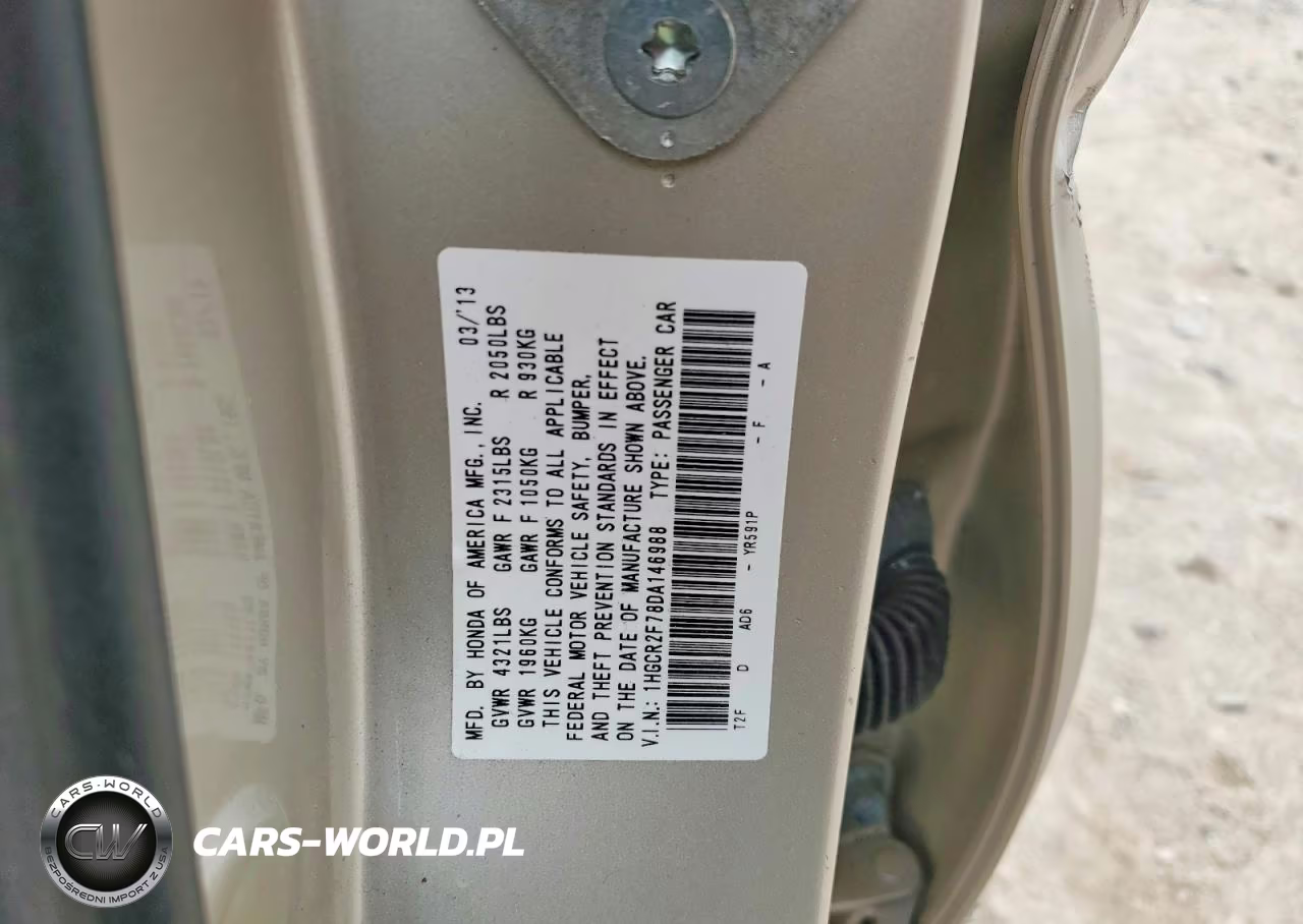2013 Honda Accord Ex VIN:1HGCR2F78DA146988 - 12