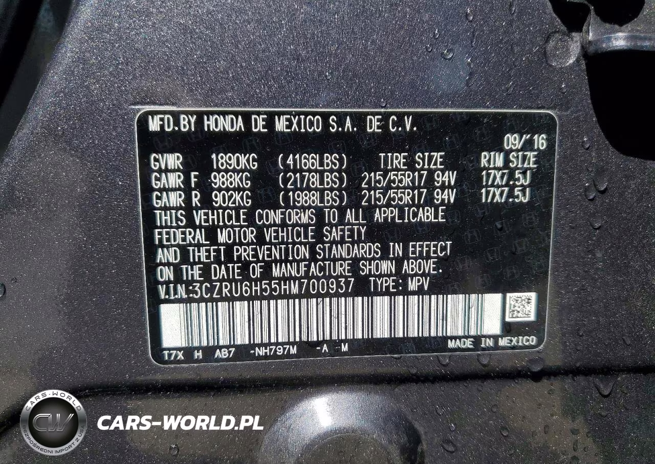 2017 Honda Hr-V Ex VIN:3CZRU6H55HM700937 - 13