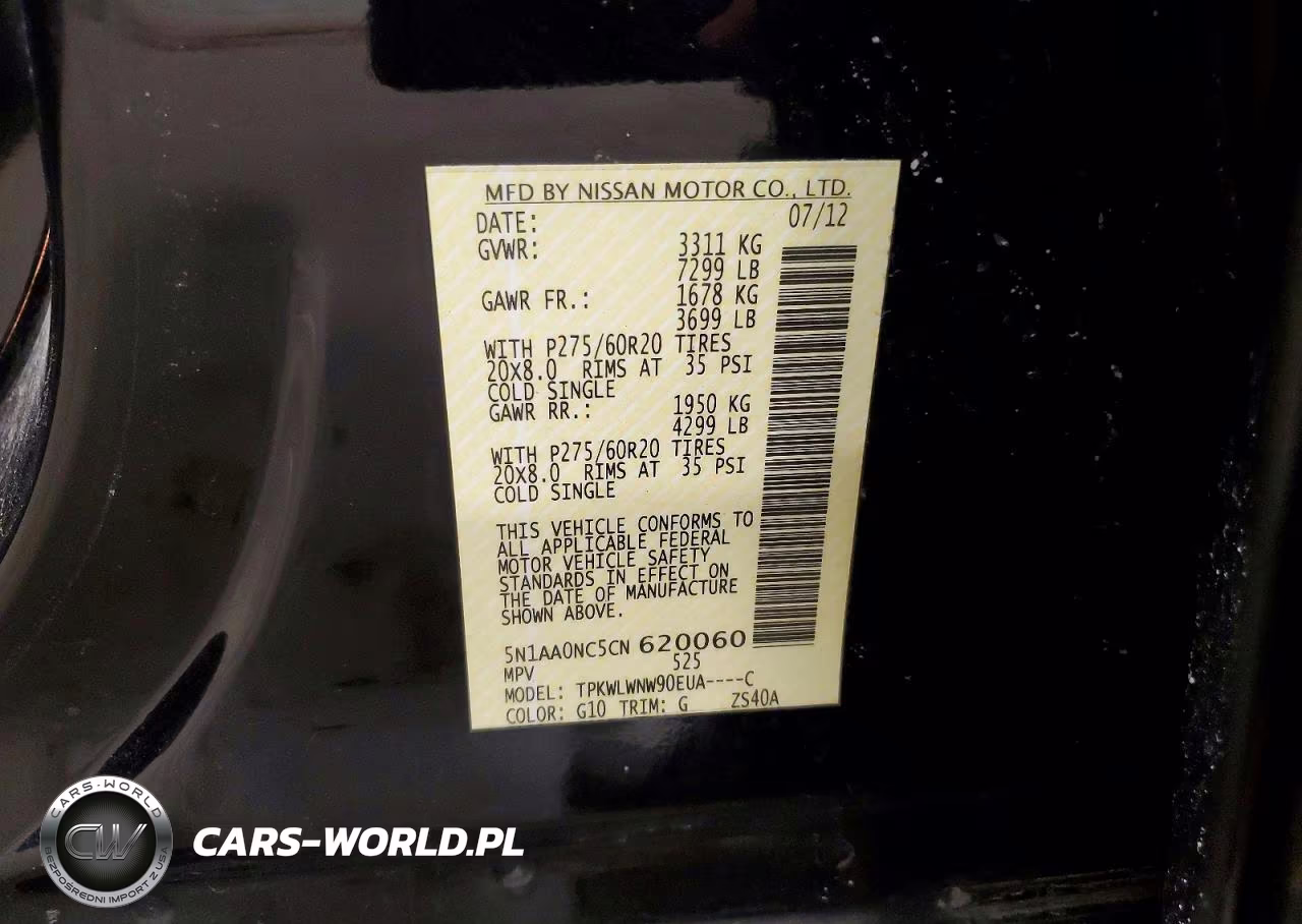 2012 Nissan Armada Sv VIN:5N1AA0NC5CN620060 - 14