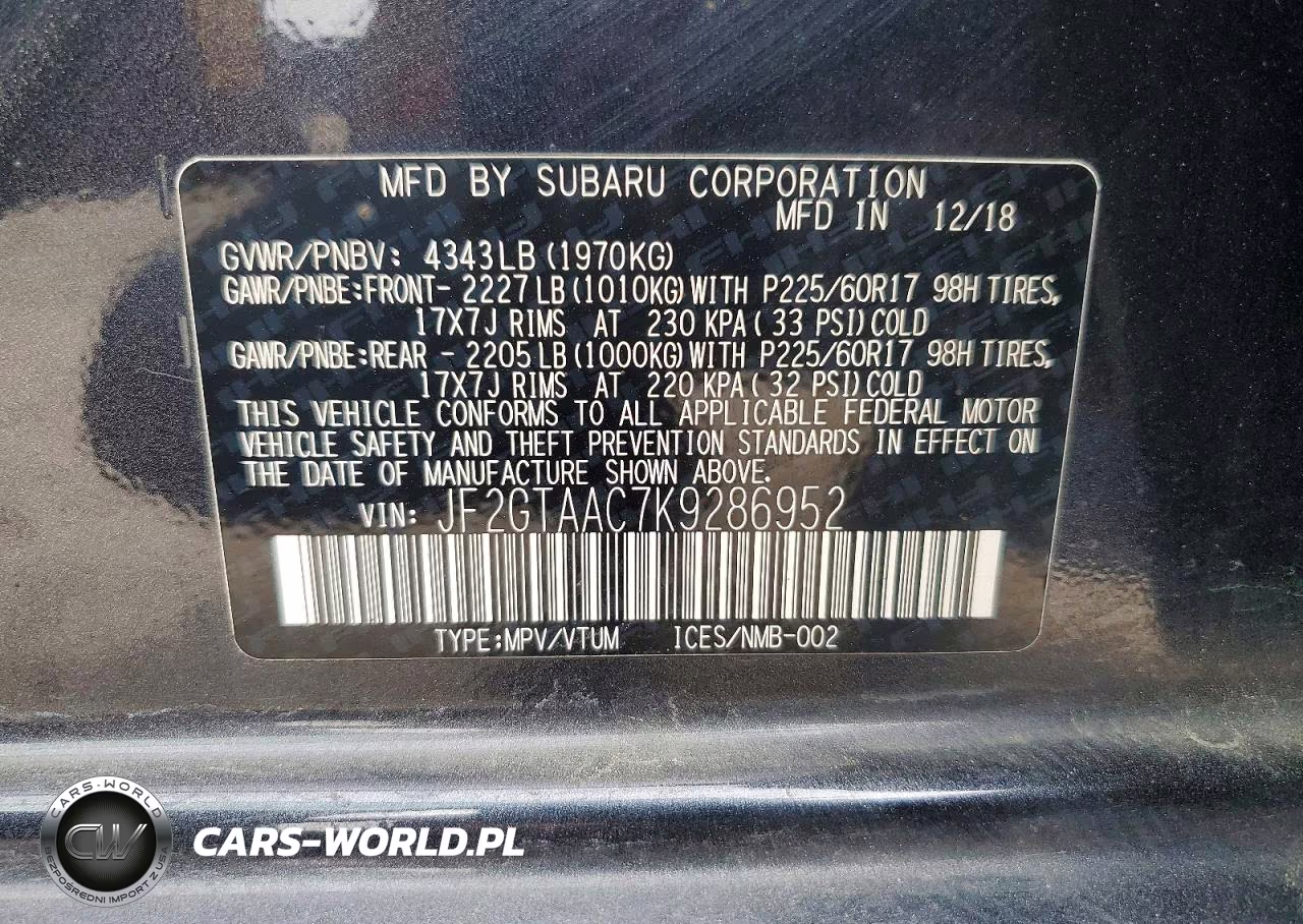 2019 Subaru Crosstrek VIN:JF2GTAAC7K9286952 - 13