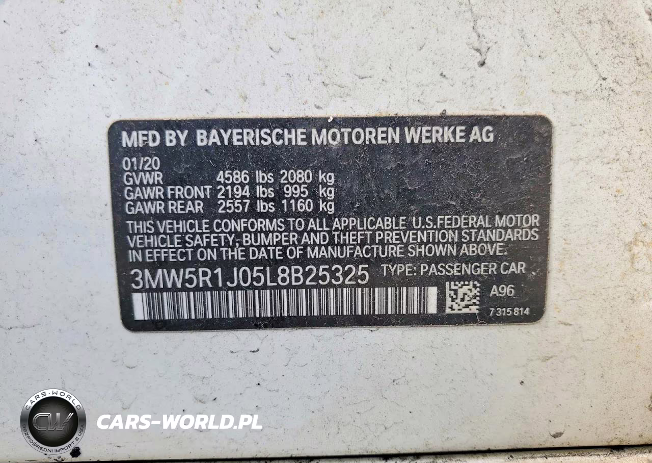 2020 BMW 330I VIN:3MW5R1J05L8B25325 - 12