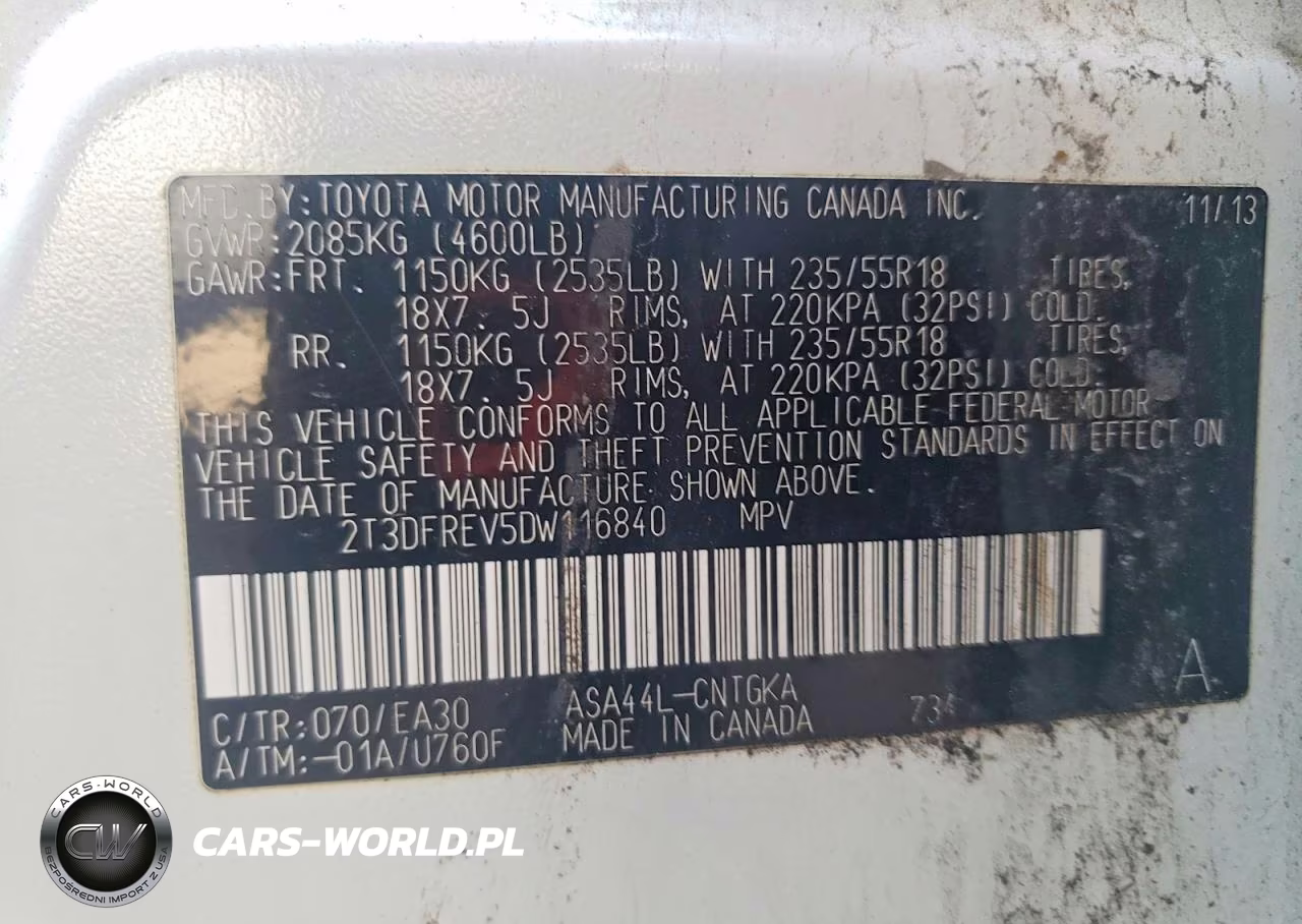 2013 Toyota Rav4 Limited VIN:2T3DFREV5DW116840 - 12