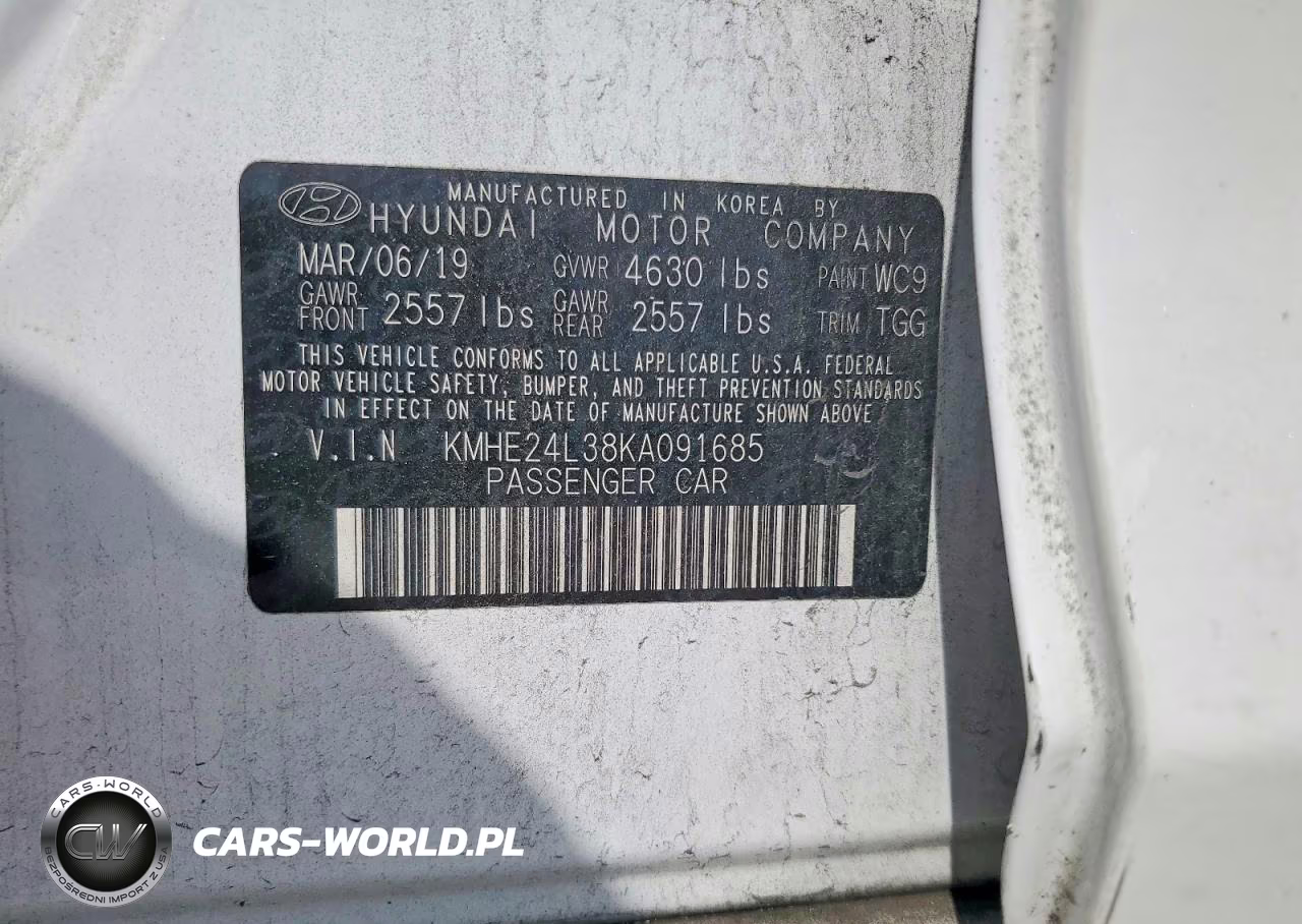 2019 Hyundai Sonata Hybrid Se VIN:KMHE24L38KA091685 - 12
