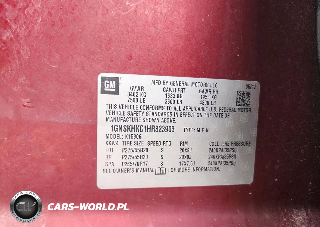 2017 Chevrolet Suburban K1500 Lt VIN:1GNSKHKC1HR323903 - 12