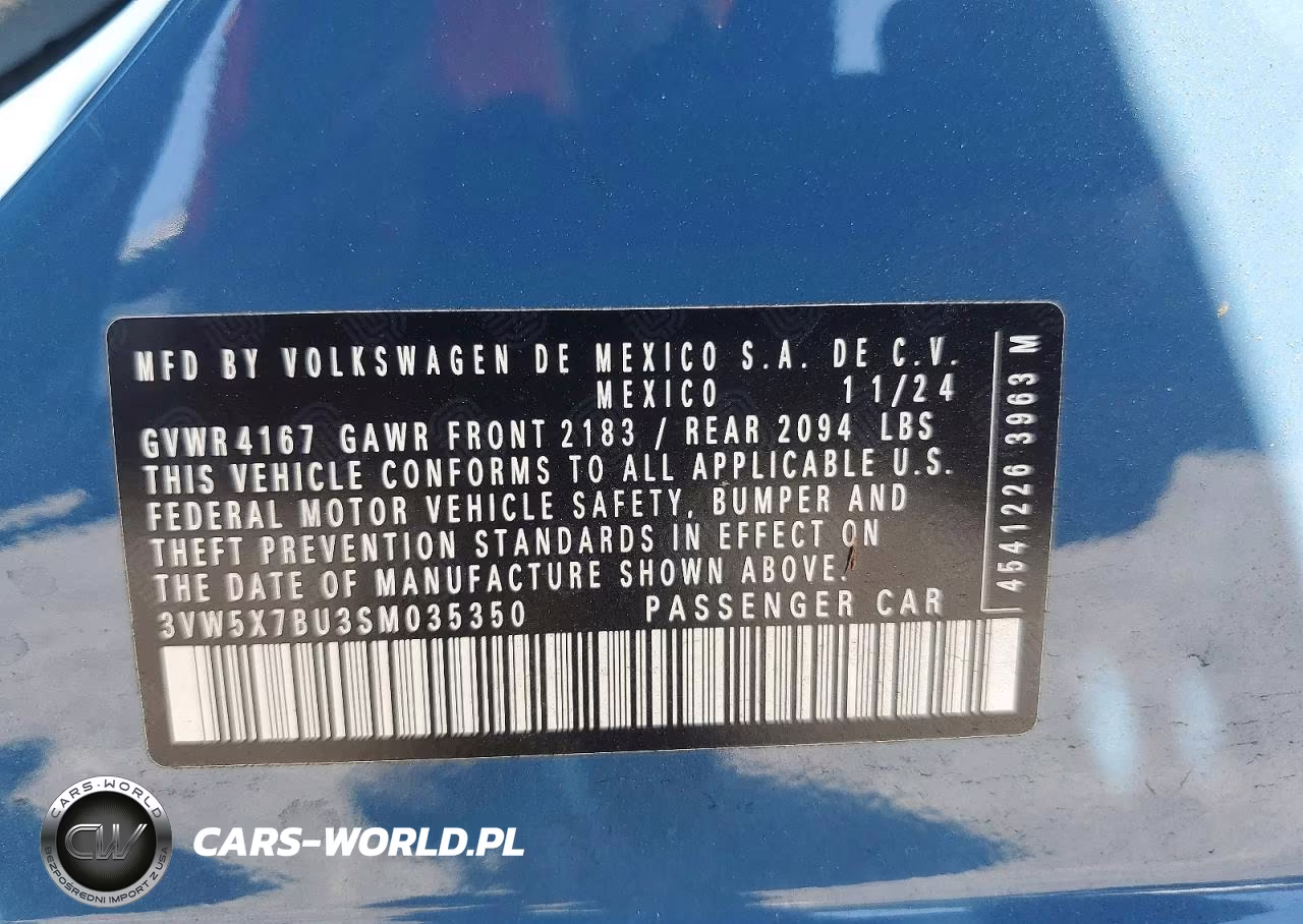 2025 Volkswagen Jetta S VIN:3VW5X7BU3SM035350 - 12