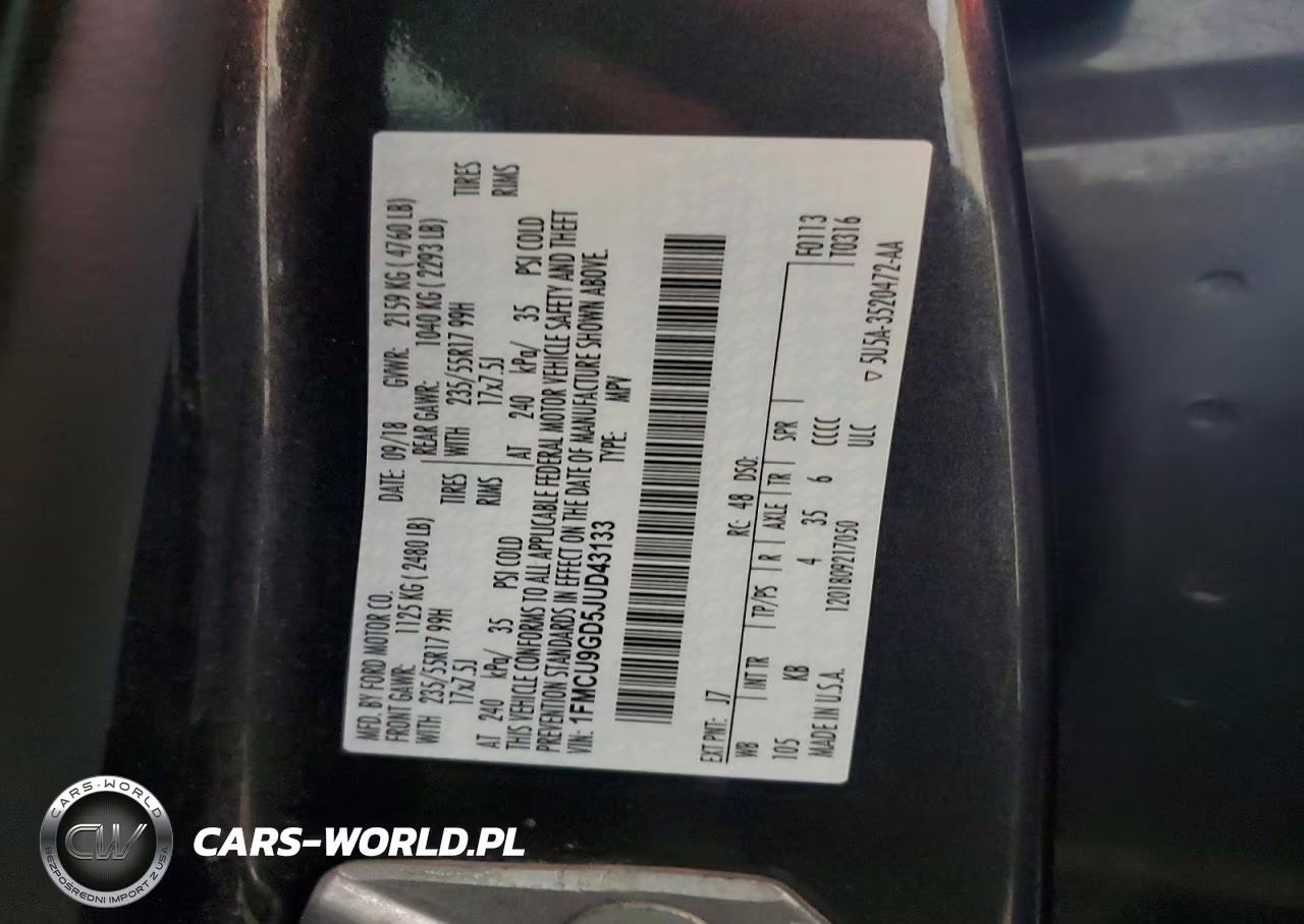 2018 Ford Escape Se VIN:1FMCU9GD5JUD43133 - 14