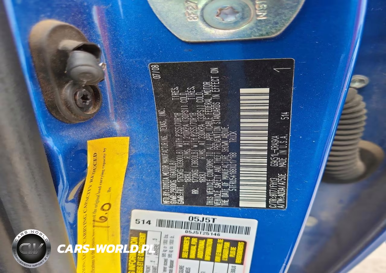 2008 Toyota Tundra Grade VIN:5TFRU54188X017188 - 12