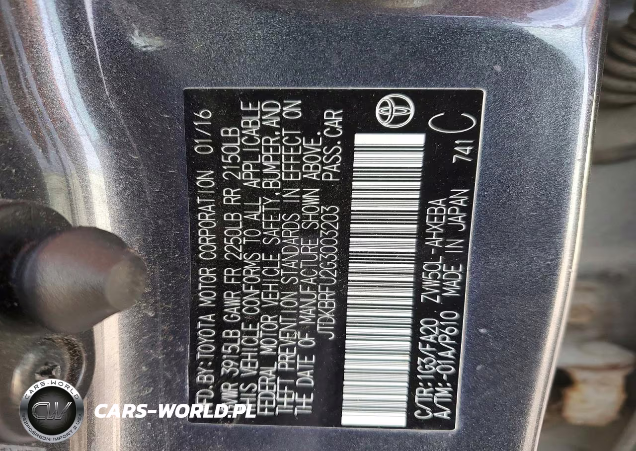 2016 Toyota Prius Two VIN:JTDKBRFU2G3003203 - 12