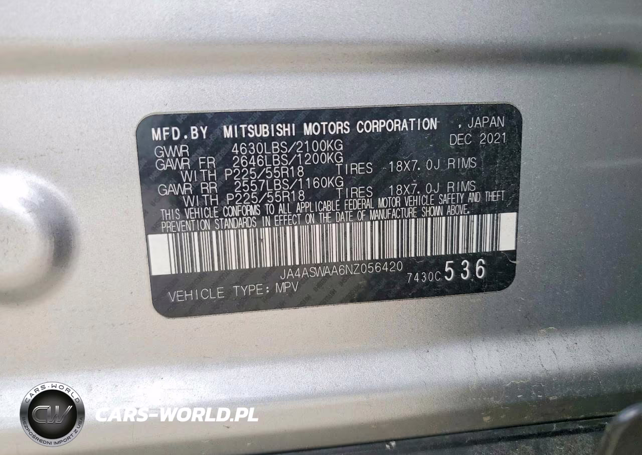 2022 Mitsubishi Eclipse Cross Se VIN:JA4ASWAA6NZ056420 - 14