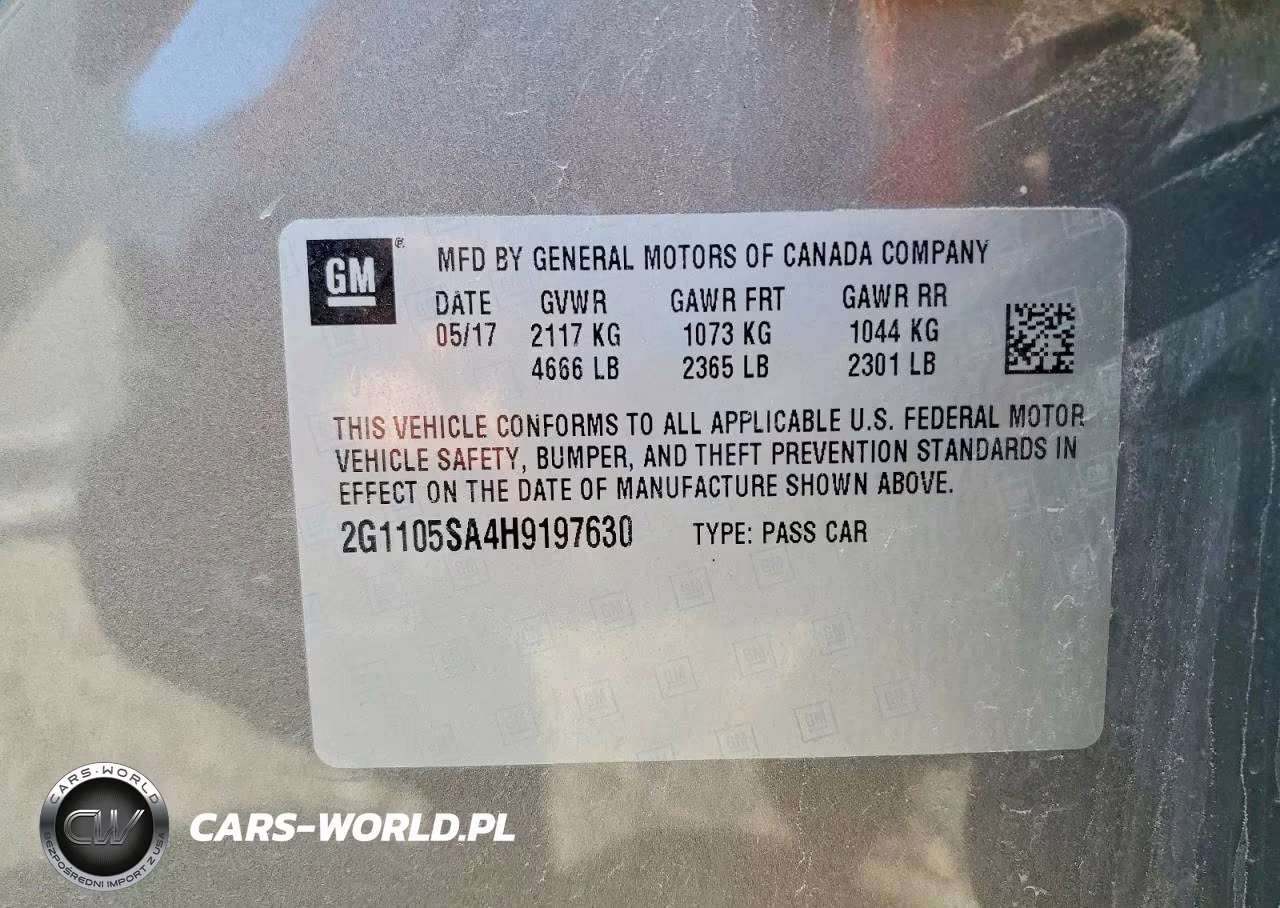 2017 Chevrolet Impala Lt VIN:2G1105SA4H9197630 - 12