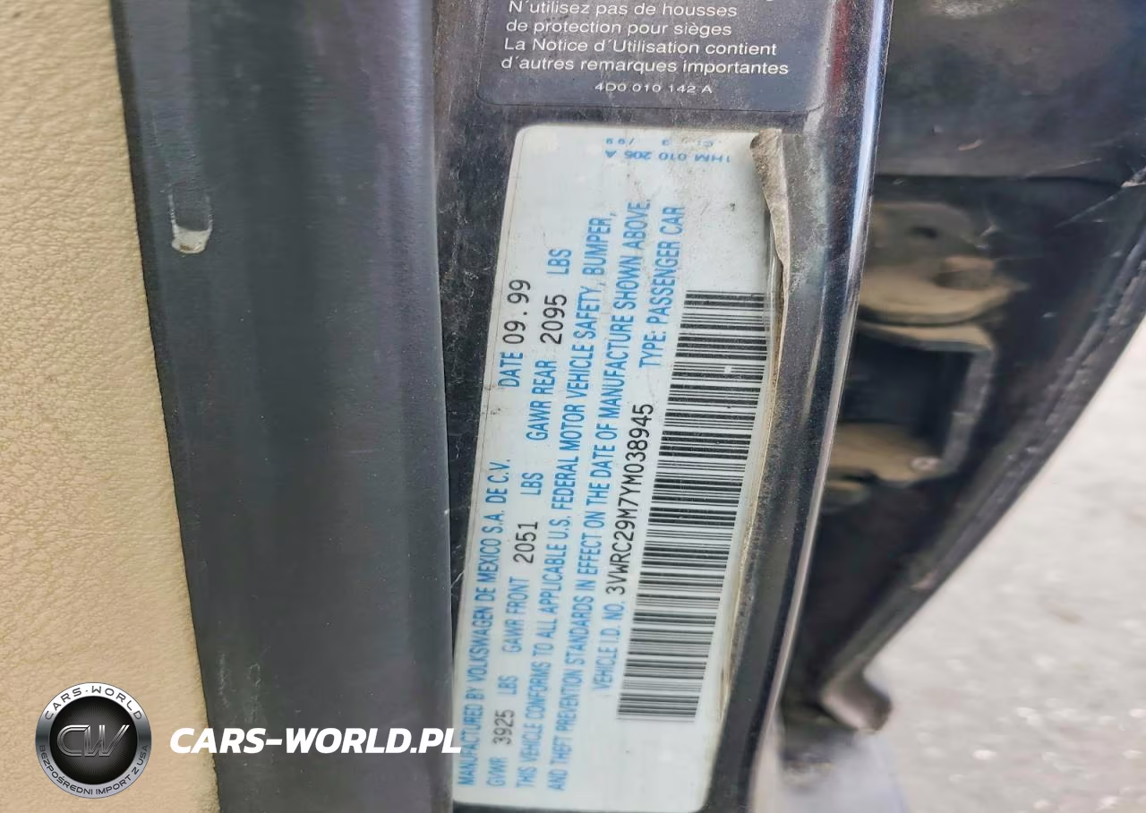 2000 Volk Jetta VIN:3VWRC29M7YM038945 - 12