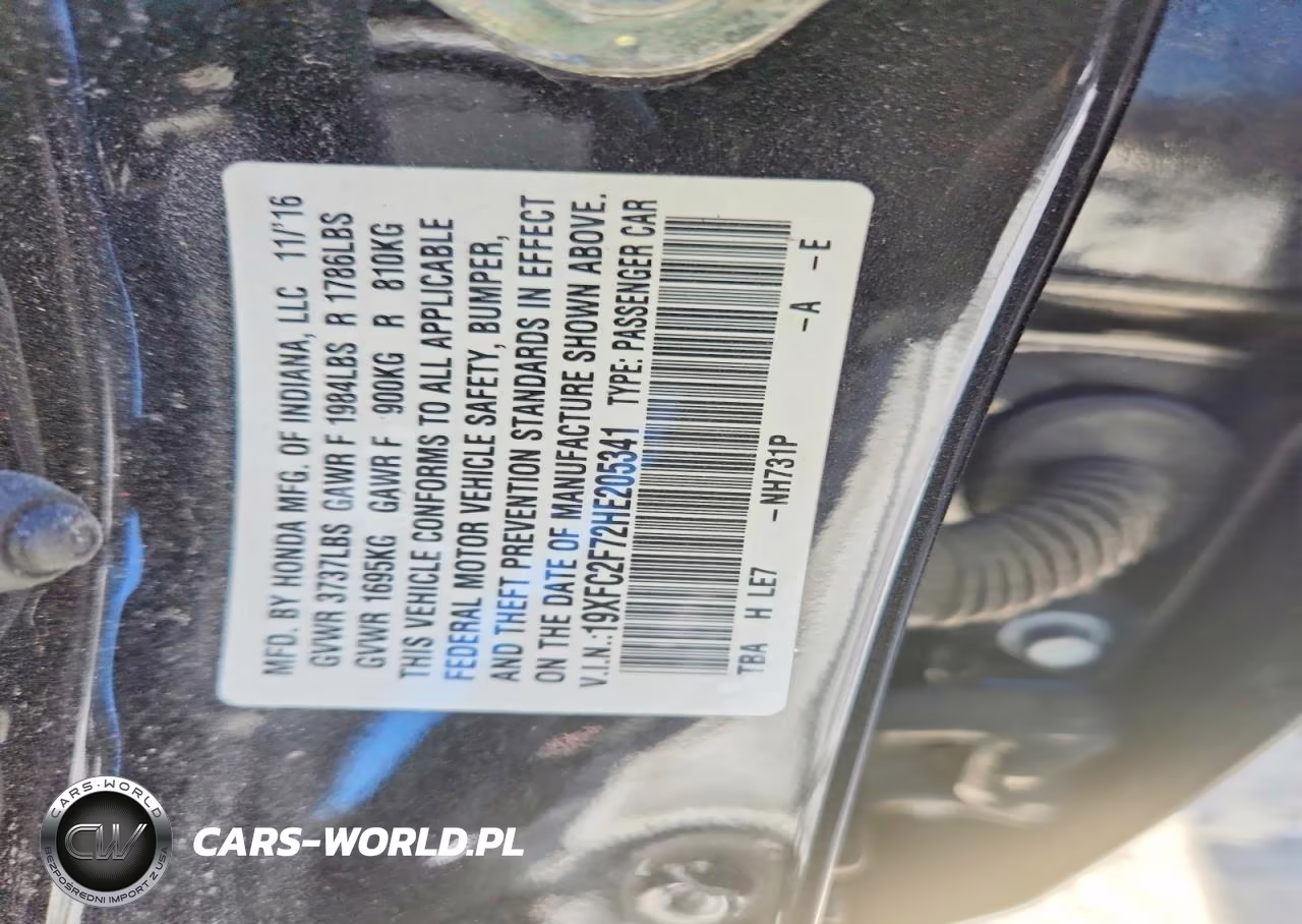 2017 Honda Civic VIN:19XFC2F72HE205341 - 13