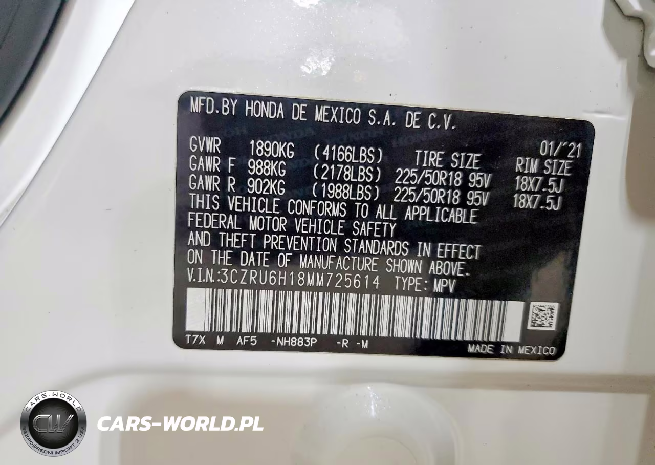 2021 Honda Hr-V Sport VIN:3CZRU6H18MM725614 - 13