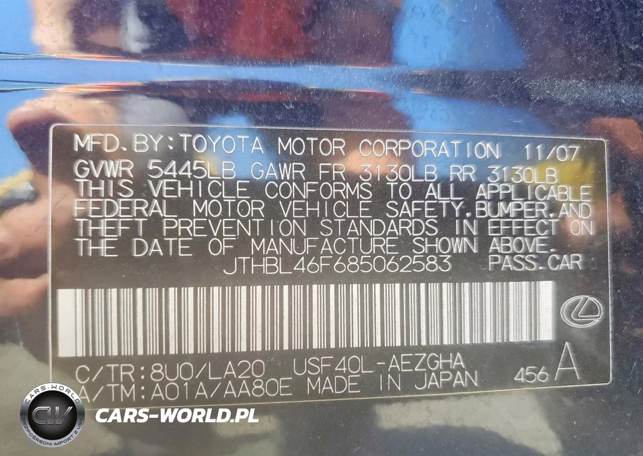 2008 Lexus Ls 460 VIN:JTHBL46F685062583 - 12