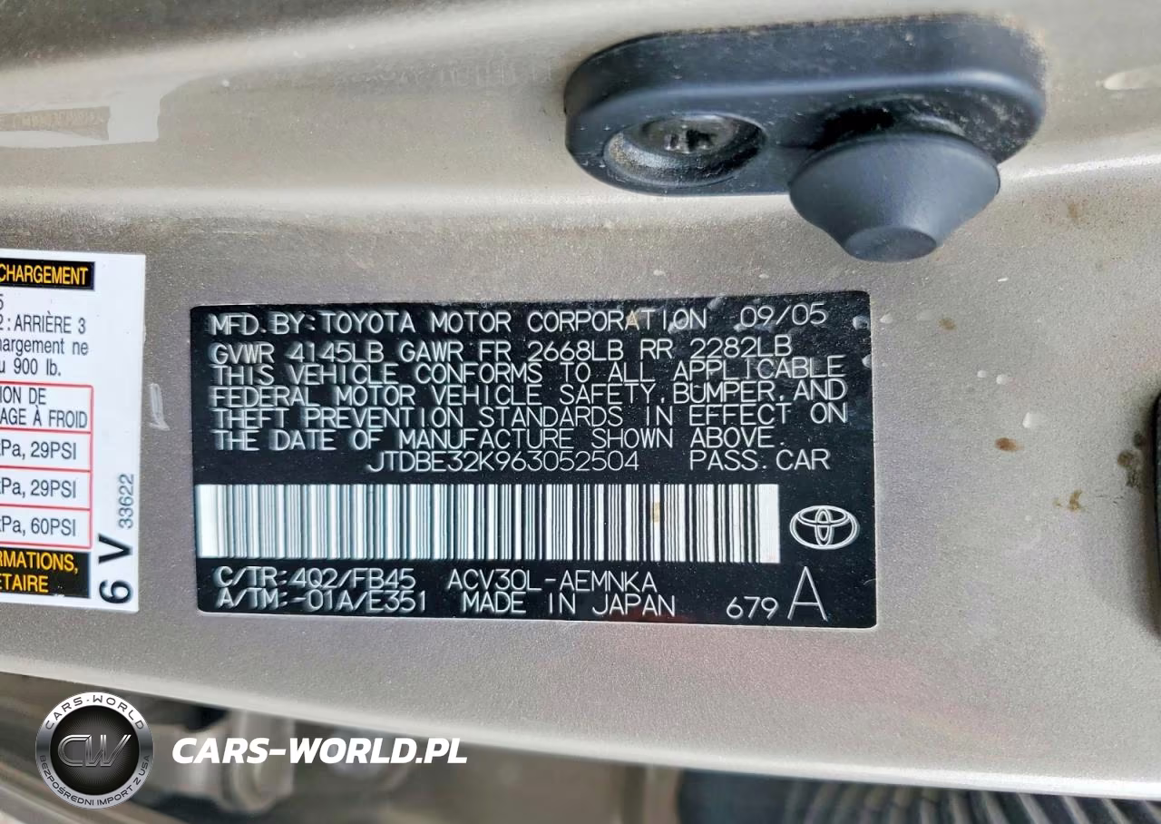 2006 TOYOTA CAMRY STD VIN:JTDBE32K963052504 - 13