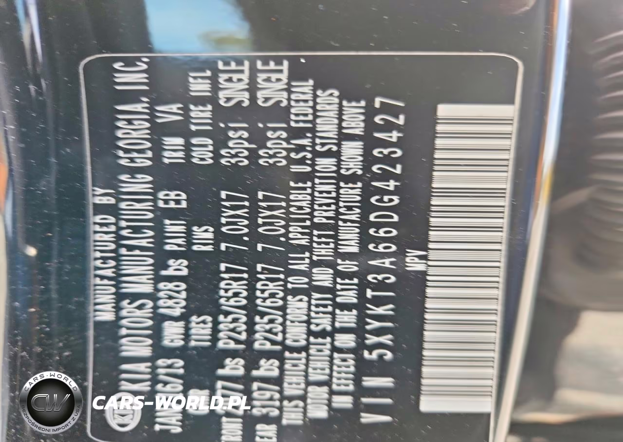 2013 Kia Sorento Lx VIN:5XYKT3A66DG423427 - 13