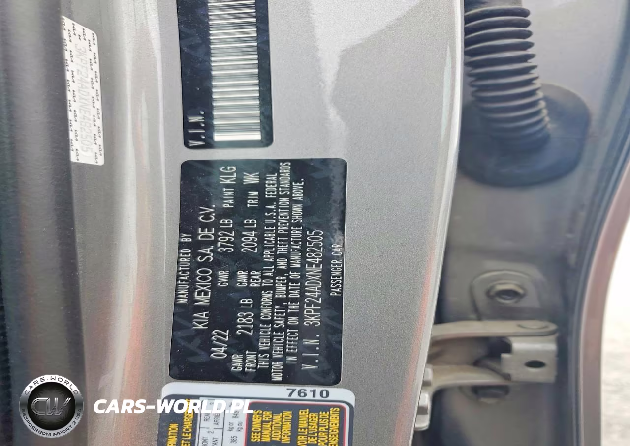 2022 Kia Forte Lxs VIN:3KPF24ADXNE482505 - 12
