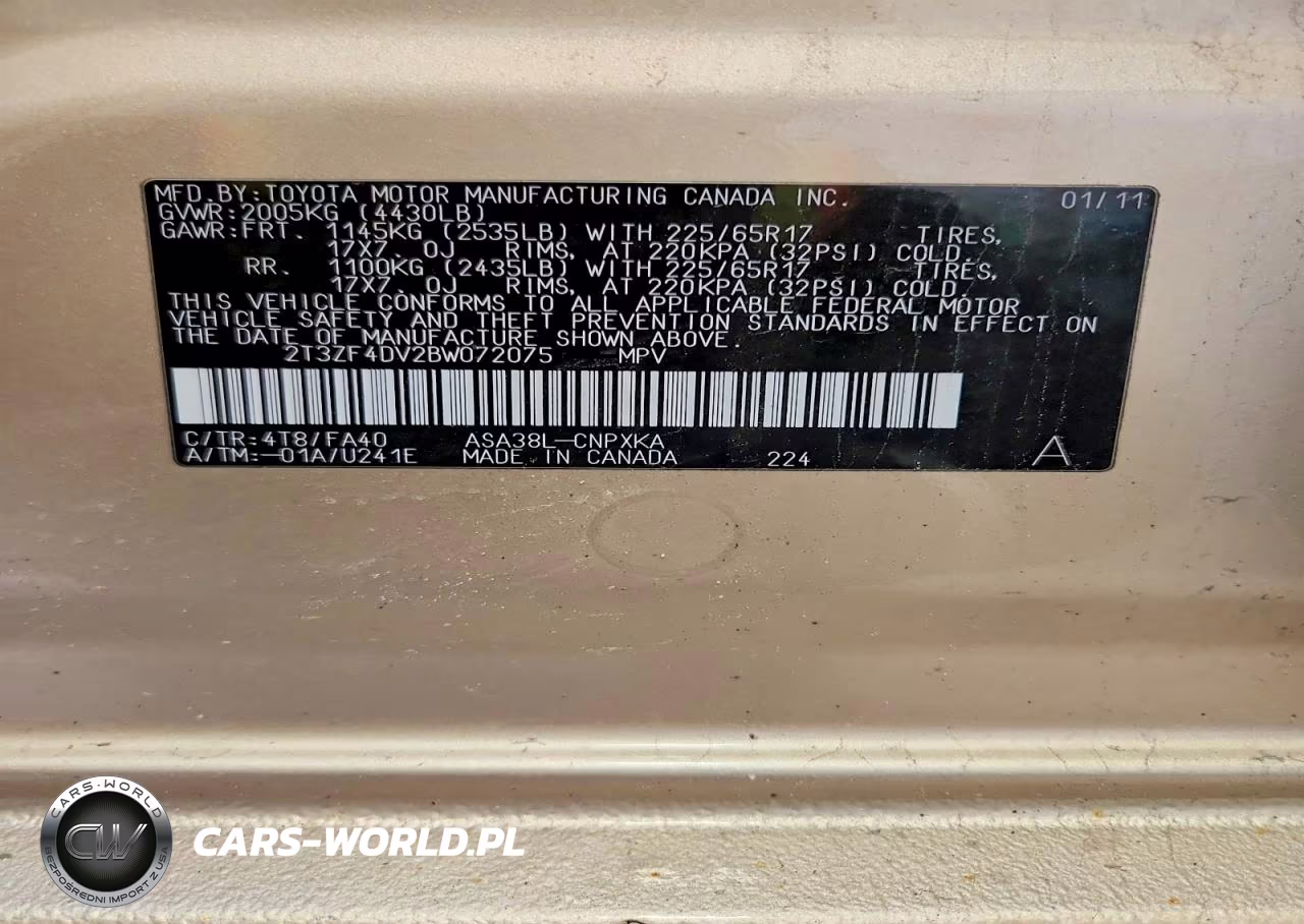 2011 Toyota Rav4 Base VIN:2T3ZF4DV2BW072075 - 13