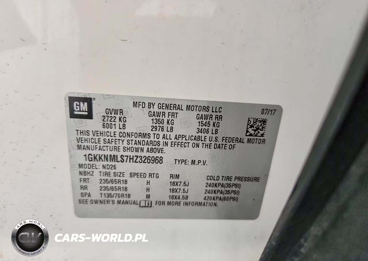 2017 GMC Acadia Slt-1 VIN:1GKKNMLS7HZ326968 - 13