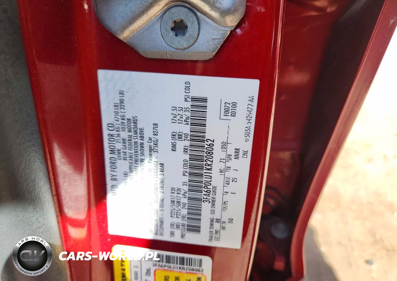 2019 Ford Fusion Se VIN:3FA6P0LU1KR208062 - 12