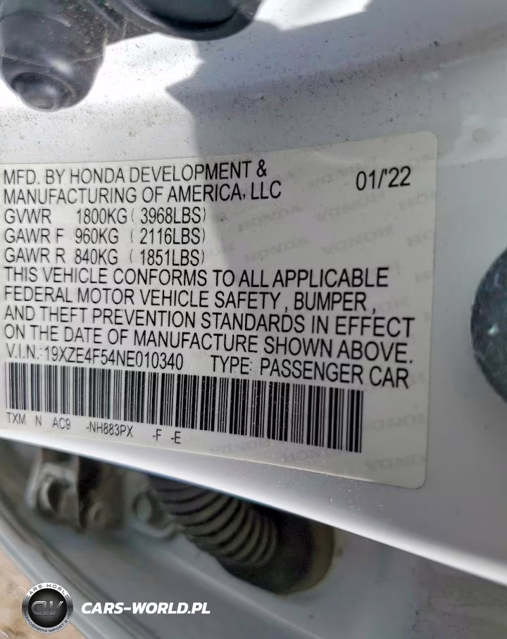 2022 Honda Insight Ex VIN:19XZE4F54NE010340 - 13