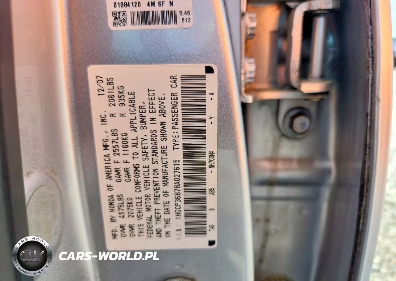 2008 Honda Accord Exl VIN:1HGCP36878A027615 - 13