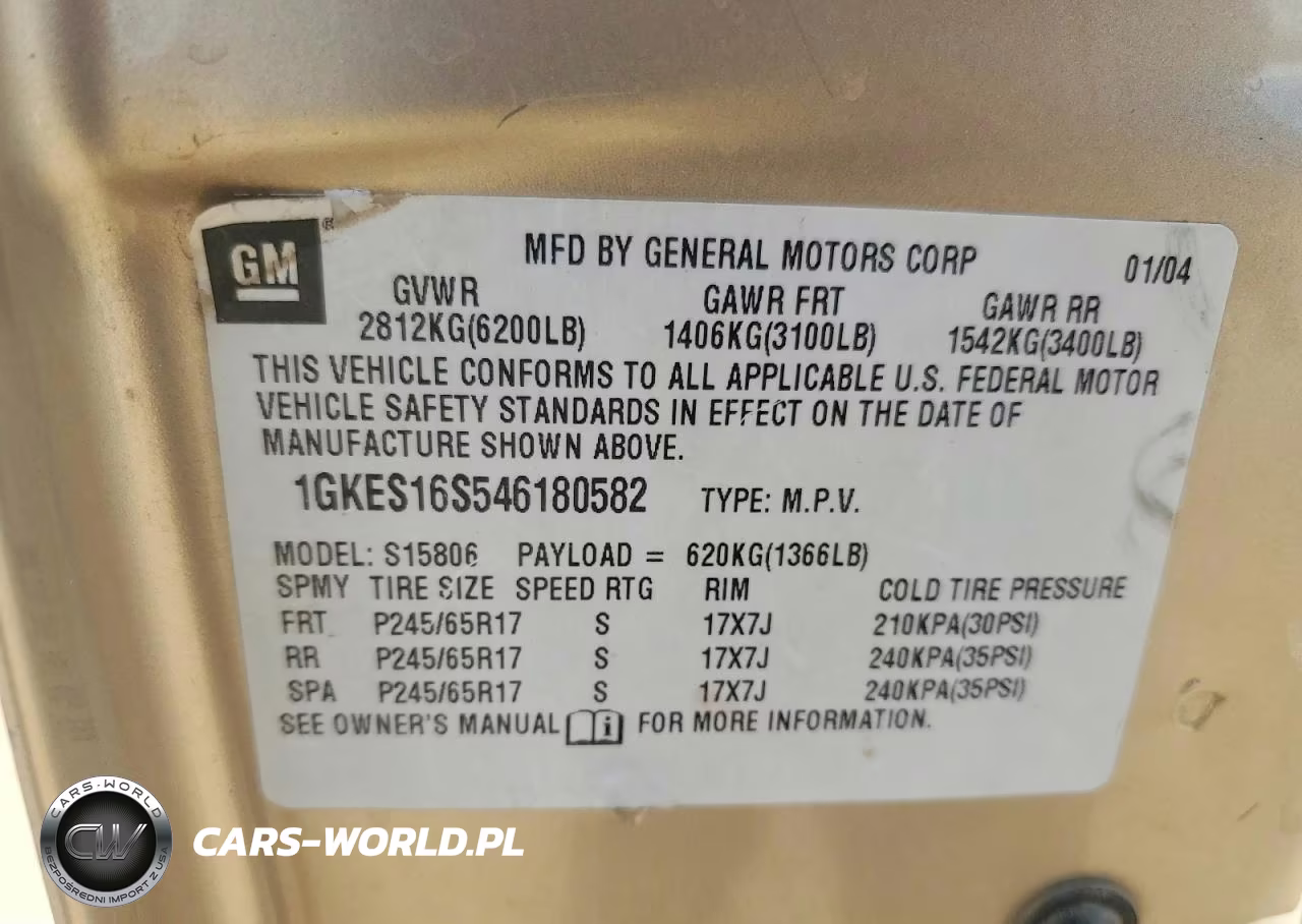 2004 GMC Envoy Xl VIN:1GKES16S546180582 - 13