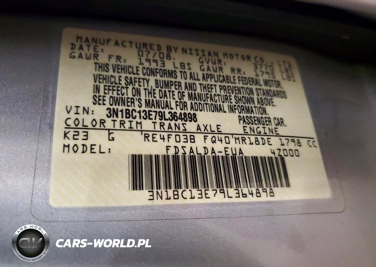 2009 Nissan Versa 1.8 S VIN:3N1BC13E79L364898 - 12