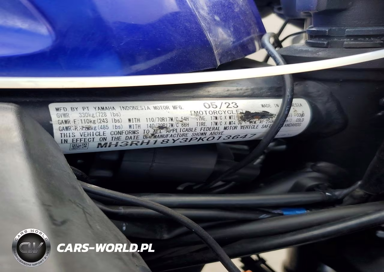 2023 Yamaha Yzfr3 A VIN:MH3RH18Y3PK013647 - 9