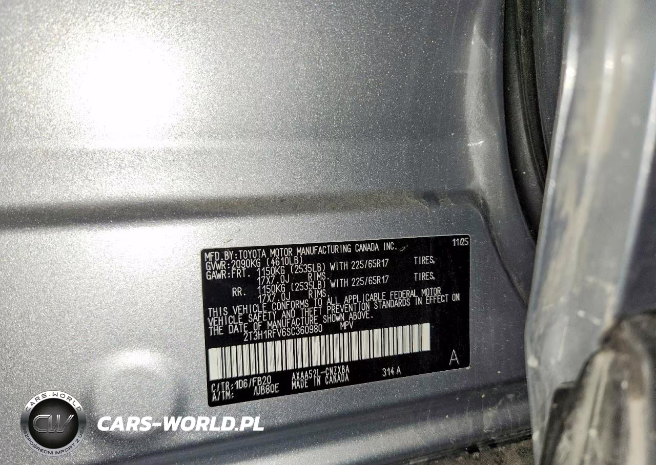 2025 Toyota Rav4 Le VIN:2T3H1RFV6SC360980 - 13