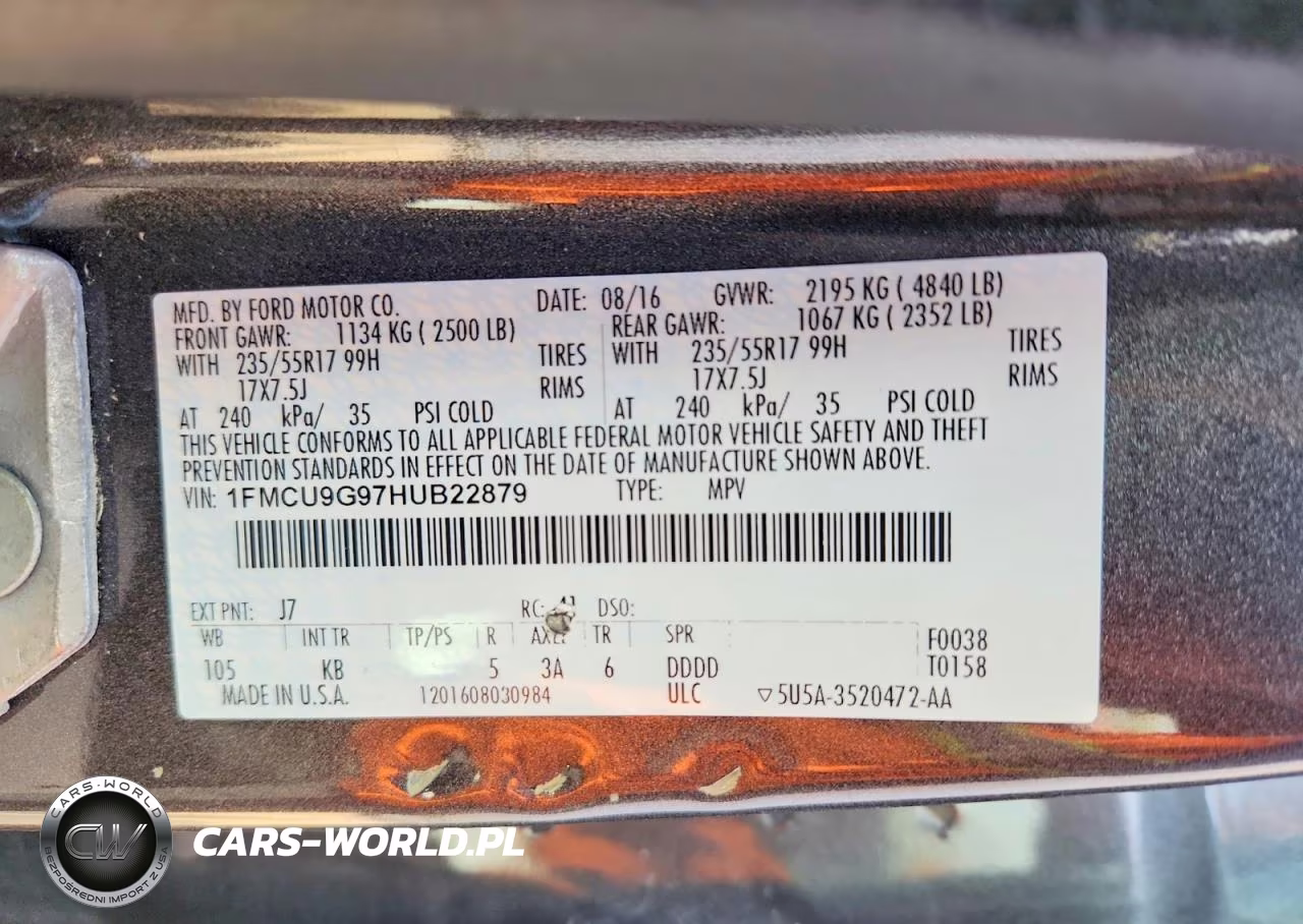 2017 Ford Escape Se VIN:1FMCU9G97HUB22879 - 13