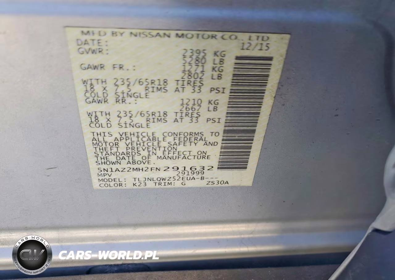 2015 Nissan Murano Sv VIN:5N1AZ2MH2FN291632 - 13