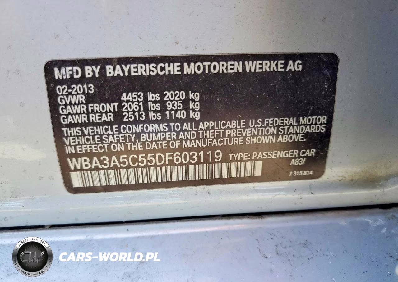 2013 BMW 328 I VIN:WBA3A5C55DF603119 - 12