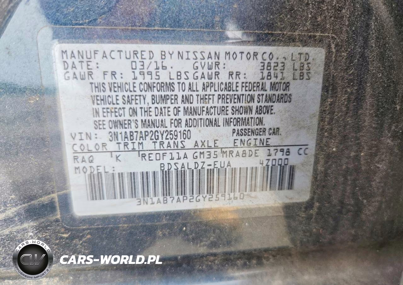 2016 Nissan Sentra Sv VIN:3N1AB7AP2GY259160 - 12