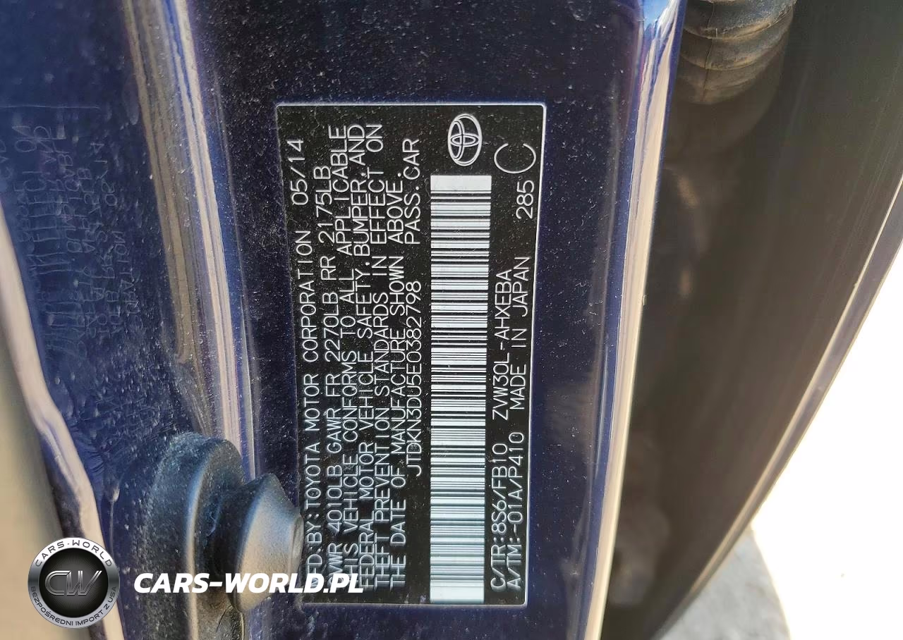 2014 Toyota Prius Two VIN:JTDKN3DU5E0382798 - 12