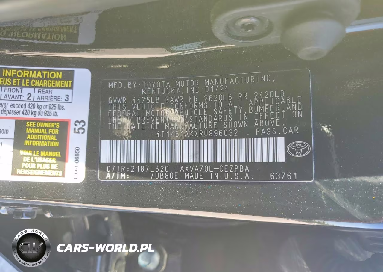 2024 Toyota Camry Xse VIN:4T1K61AKXRU896032 - 12