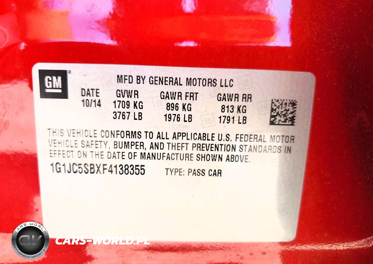 2015 Chevrolet Sonic Lt VIN:1G1JC5SBXF4138355 - 12