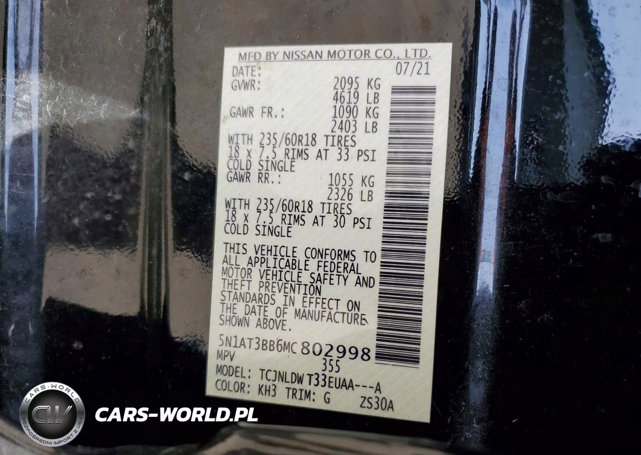 2021 Nissan Rogue Sv VIN:5N1AT3BB6MC802998 - 14