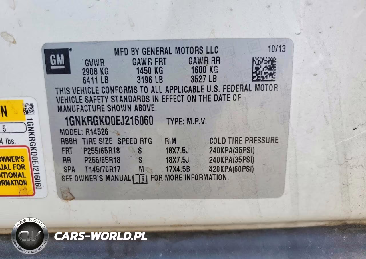 2014 Chevrolet Traverse Lt VIN:1GNKRGKD0EJ216060 - 13
