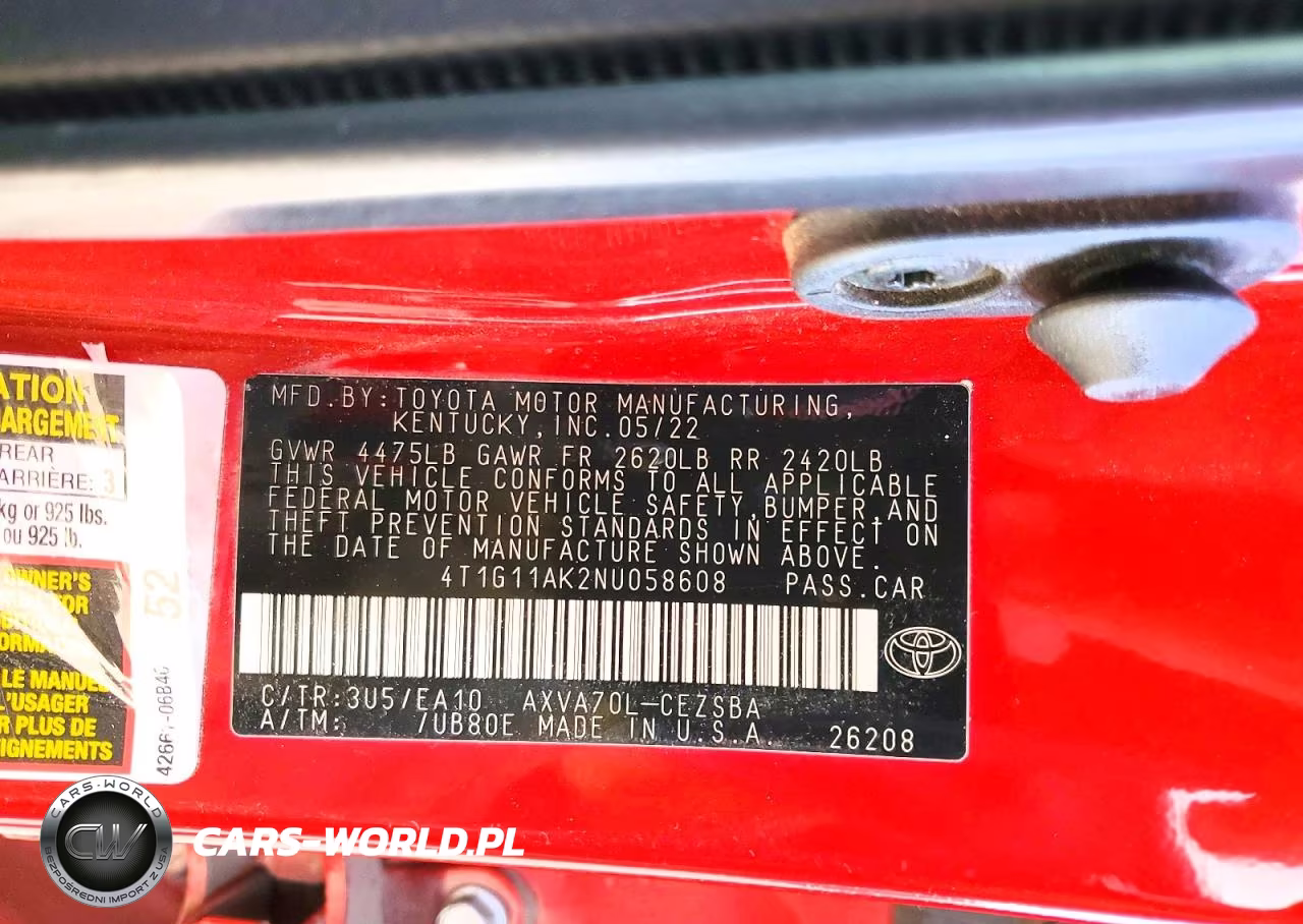 2022 Toyota Camry Se VIN:4T1G11AK2NU058608 - 13