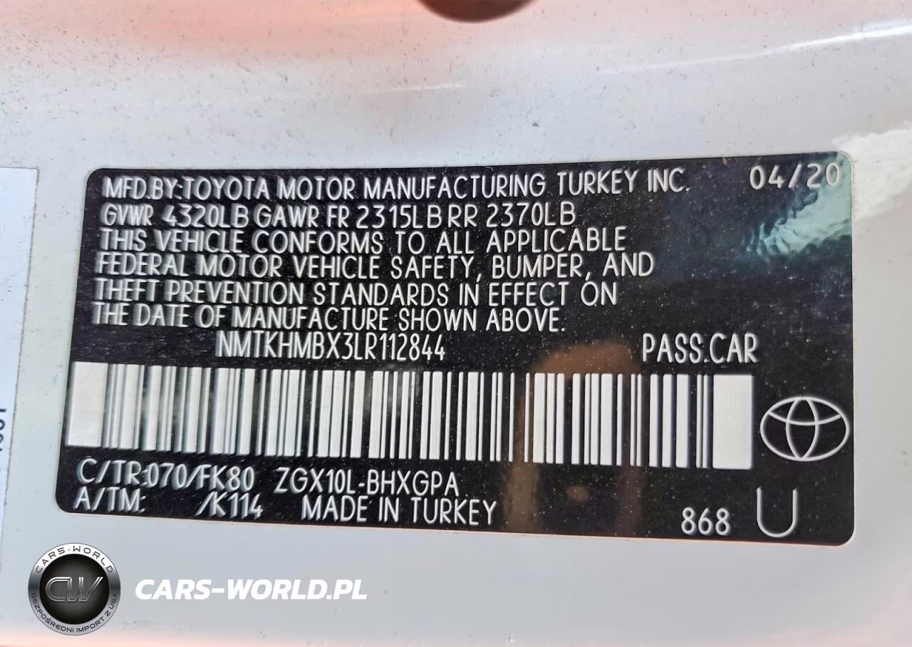 2020 Toyota C-Hr Xle VIN:NMTKHMBX3LR112844 - 12