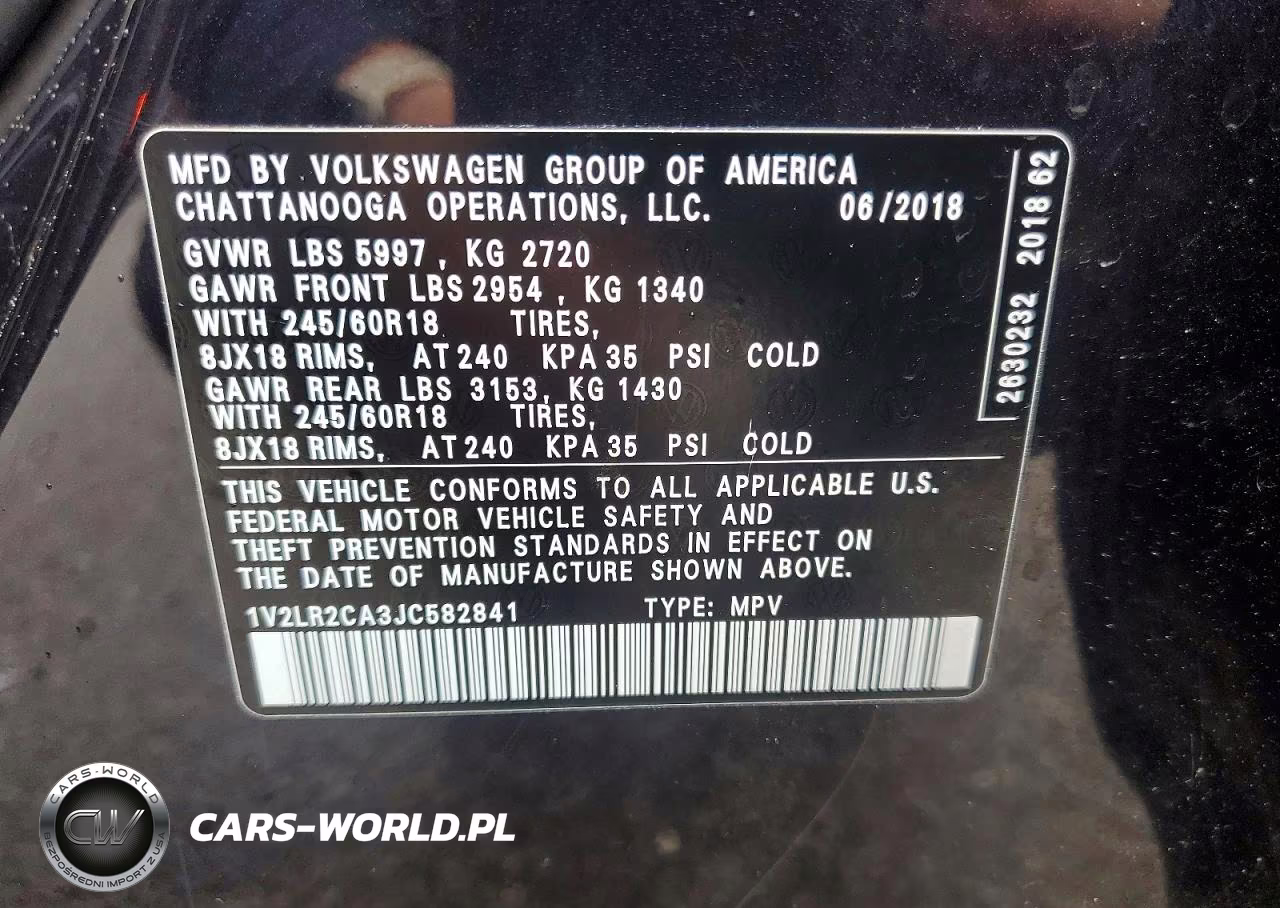 2018 Volkswagen Atlas Se VIN:1V2LR2CA3JC582841 - 13
