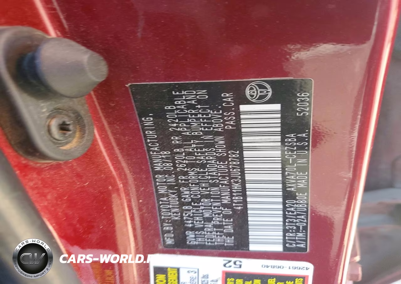 2018 Toyota Camry Se VIN:4T1B11HK3JU678782 - 12