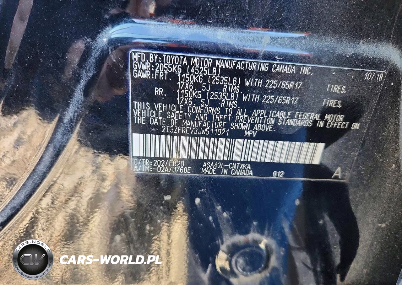 2018 Toyota Rav4 Le VIN:2T3ZFREV3JW511021 - 12