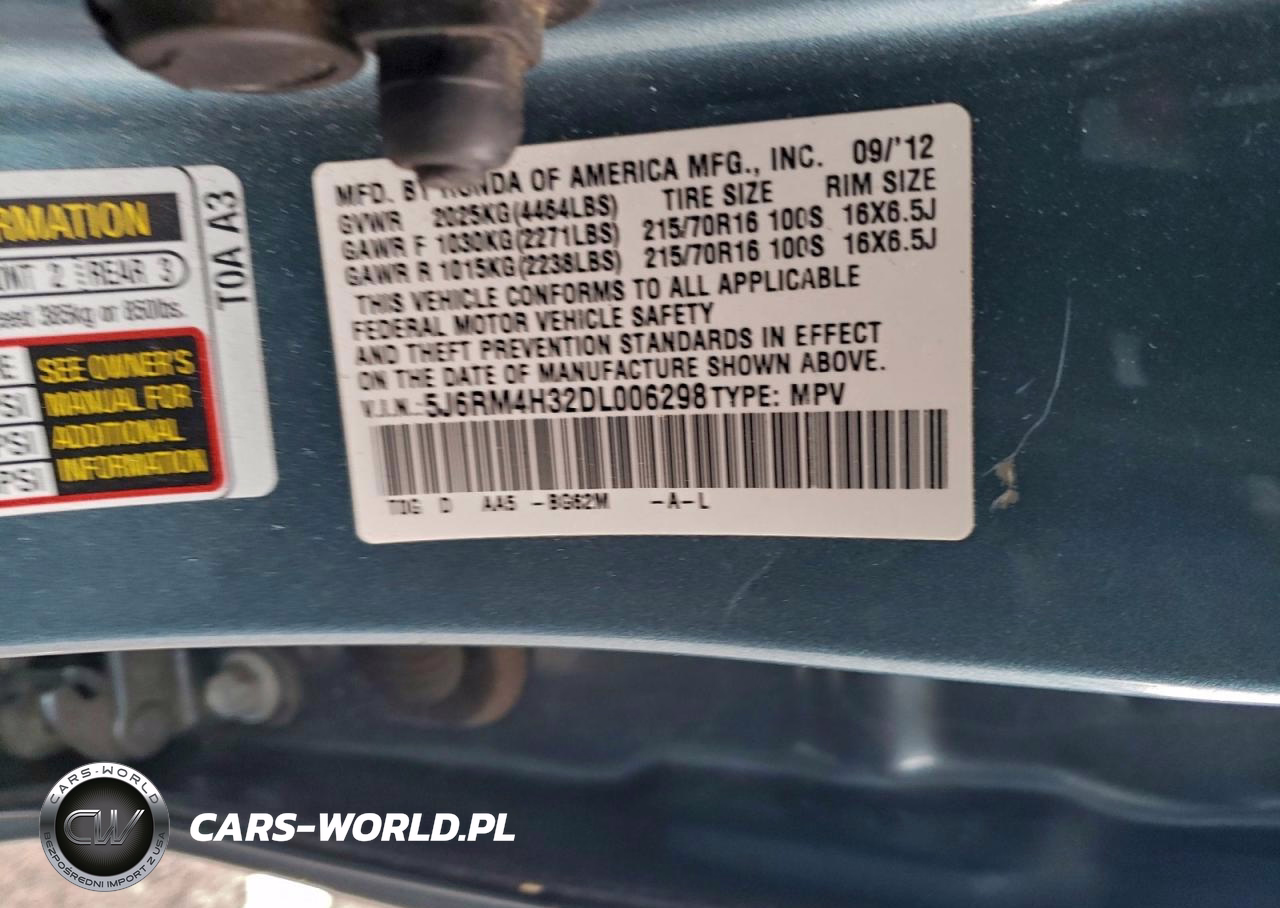 2013 Honda Cr-V Lx VIN:5J6RM4H32DL006298 - 13