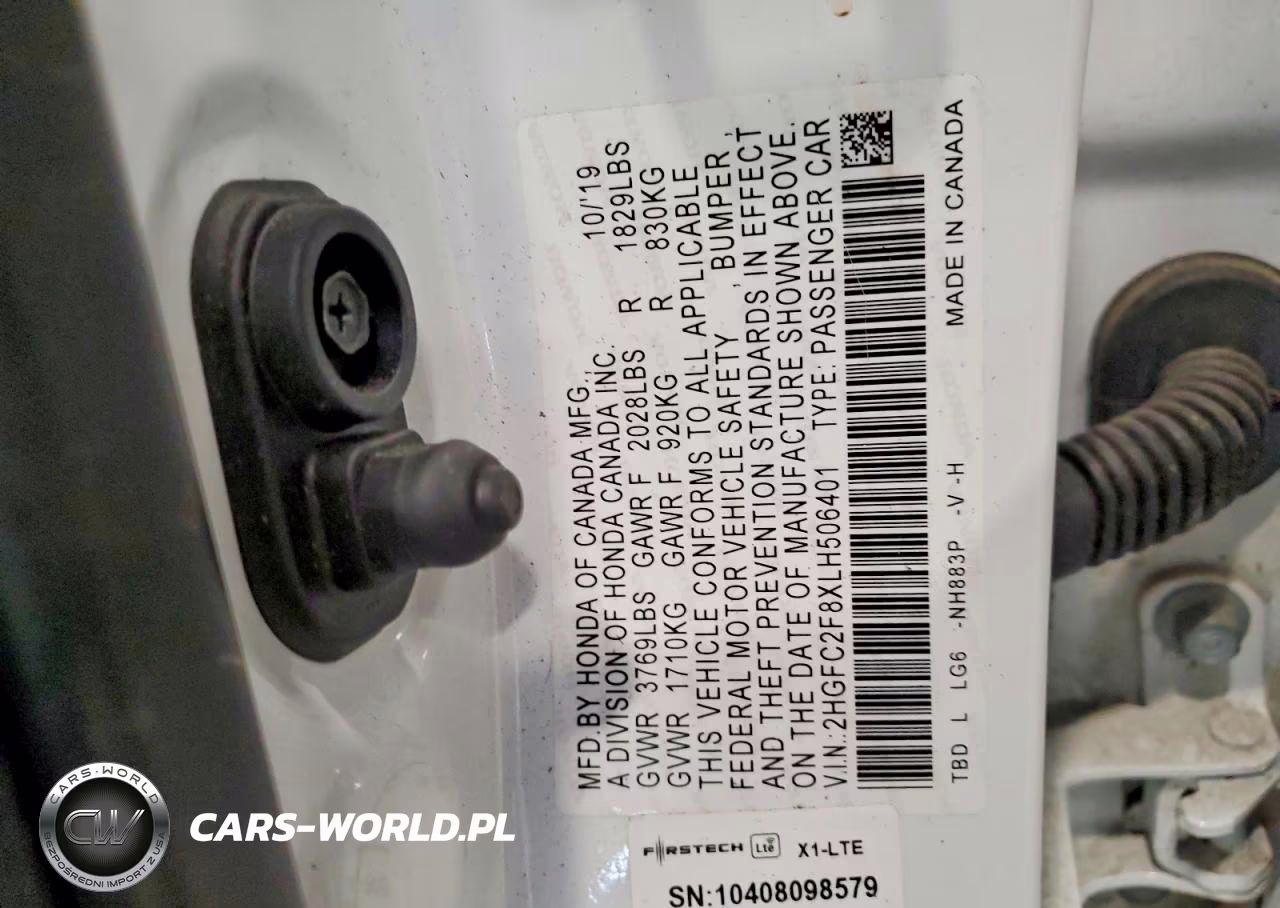 2020 Honda Civic VIN:2HGFC2F8XLH506401 - 12