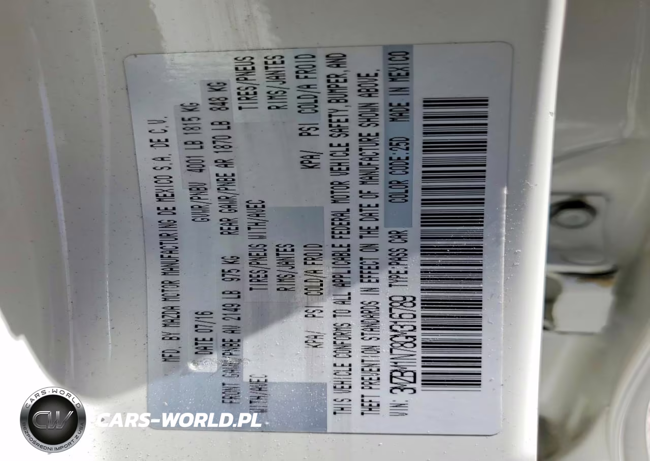 2016 Mazda 3 Grand Touring VIN:3MZBM1N78GM316789 - 12